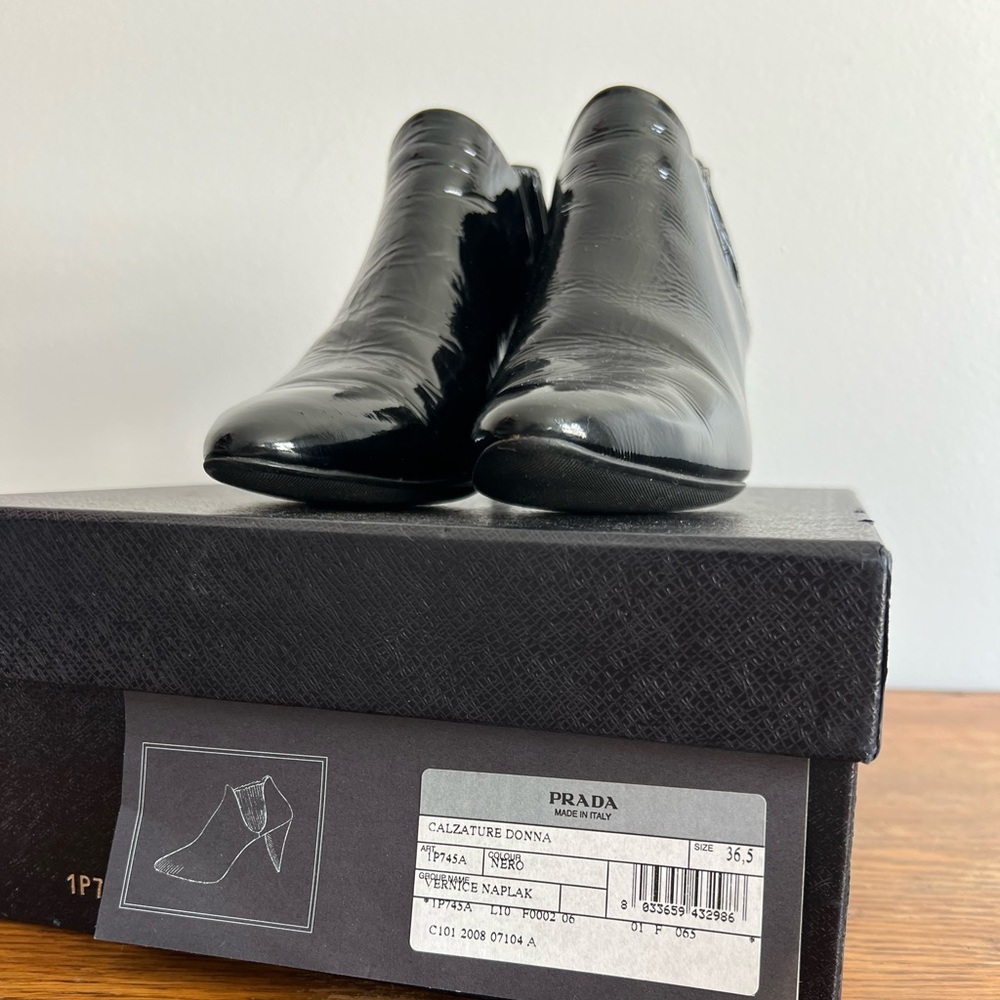 PRADA Size 6.5 • Calzature Donna Vernice Nalpak Patent Leather Black Heels. - Picture 4 of 7